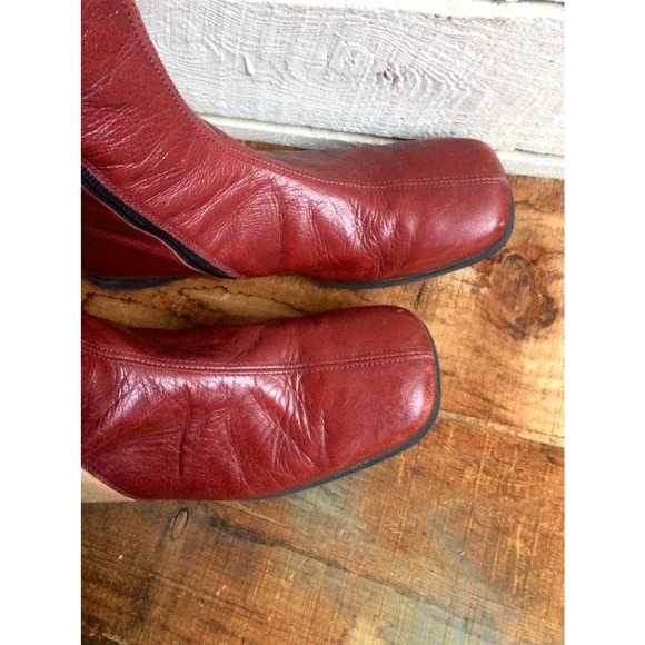 vintage high red leather moto boots - made in Italy - size 7 - Picture 8 of 10